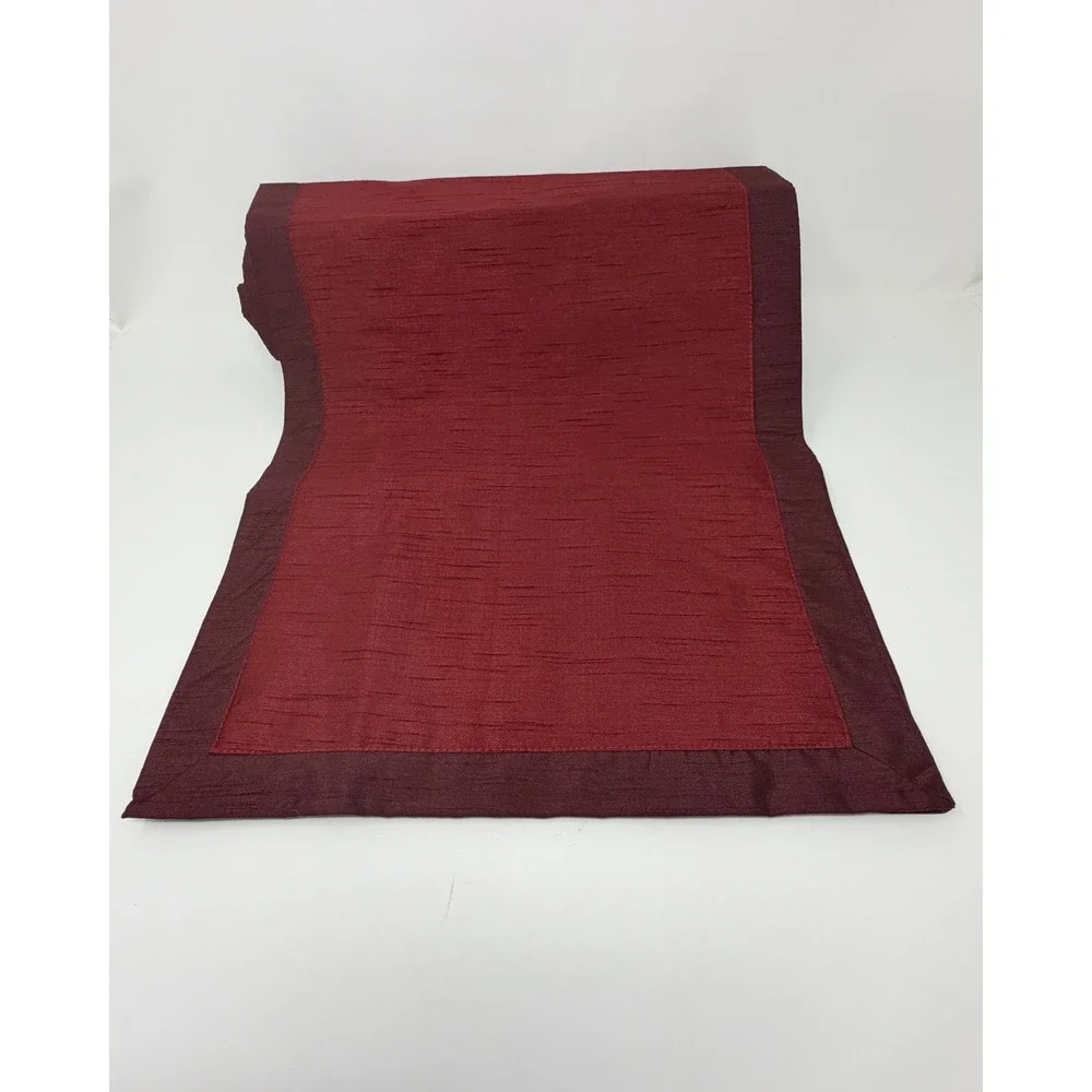 89x14 Burgundy Wine Table Runner Rustic Farmhouse Thanksgiving Holiday Decor
